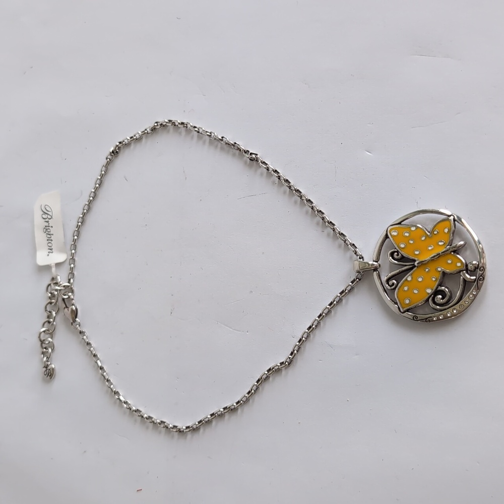 Brighton Sunny Wings Pendant Necklace Silvertone New w/Tag - Picture 2 of 4